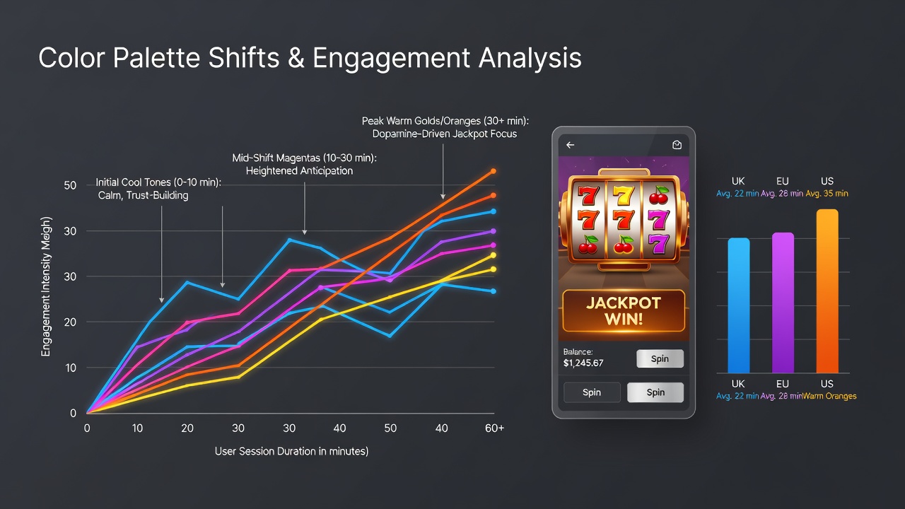 Visual analysis of color palette variations in mobile jackpot interfaces across different regulated platforms