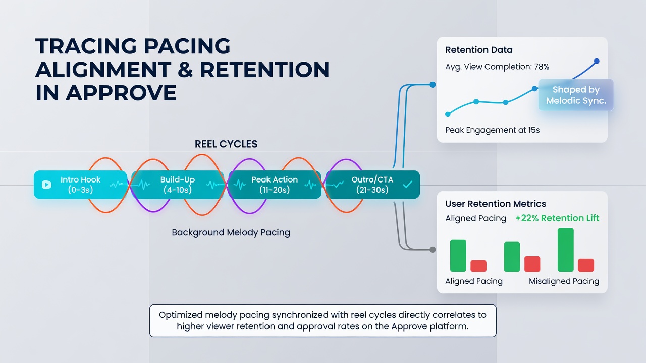 Chart displaying session retention curves alongside melody tempo alignment metrics from licensed slot platforms